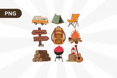 Little Camping Things Png ,Adventure Png Sublimation Design Product Image 1