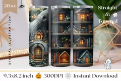 Magic Books Tumbler Wrap, Fantasy Tumbler Template Product Image 1