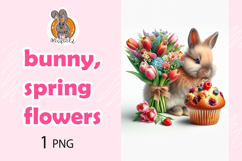bunny, spring flowers, cupcake Product Image 1