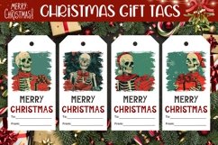 Christmas Skeleton Gift Tags, Christmas Gift Tag Designs Product Image 1