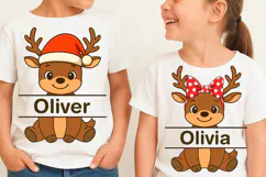 Personalized Kids Christmas PNG, Christmas PNG, Reindeer PNG Product Image 3