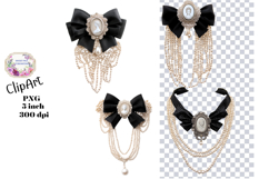 Cameo, Pearls, Ephemera, PNG, Junk Journal, clipart Product Image 1