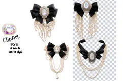 Cameo, Pearls, Ephemera, PNG, Junk Journal, clipart Product Image 1