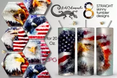 American Flag & Eagle | Patriotic Skinny Tumbler Sublimation Product Image 1