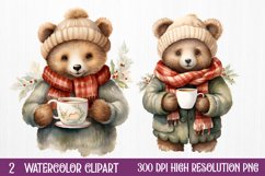 Christmas Animals Coffee Sublimation Clipart, Christmas PNG Product Image 2