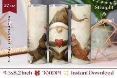 Christmas Gnome Tumbler, Watercolor Christmas Tumbler Design Product Image 1