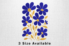 Blue Daisy Cluster Three Size Embroidery Design Product Image 1