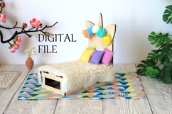 Miniature unicorn bed kit DIY dollhouse furniture 1:12 scale Product Image 1