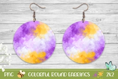 Colorful Earrings, Art Round Earrings Template Product Image 1