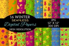 Bright Boho Winter Digital Papers, Winter Digital Paper Product Image 1