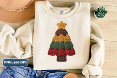 Crochet Yarn Christmas Tree PNG, Christmas tree PNG Product Image 1