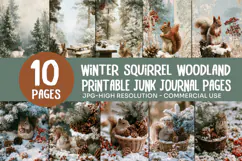 Winter Squirrel Woodland Junk Journal Pages Product Image 1