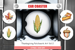 Thanksgiving Patchwork Car Coaster Product Image 1