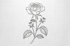 Single Line Rose Outline Embroidery Design Product Image 1