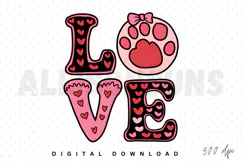 Valentine Love Sublimation PNG, Dog Lover Gift PNG Product Image 1
