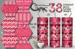 Valentine sublimation | Skinny tumbler glitter design bundle Product Image 1