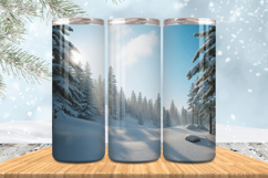 Winter Wonderland Snowflake PNG, Icy Tree 20oz Tumbler wrap Product Image 1