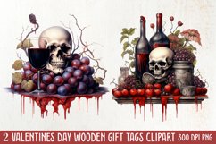 Gothic Valentines Day Clipart, Valentine Skeleton Product Image 1