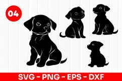 Cute Puppy Silhouette Cartoon Dog SVG PNG Product Image 1