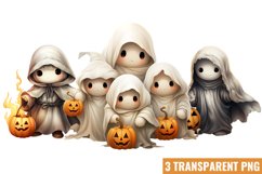 Watercolor Cute Ghosts Clipart, Watercolor Clipart Product Image 1