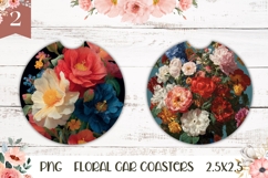Art Flowers Car Coaster Template, Flowers Coasters Product Image 1