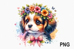Dog Flowers Sublimation - Dog Flowers Clipart PNG Design Product Image 1
