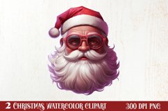 Vintage Black Pink Santa Claus Sublimation Clipart Product Image 2