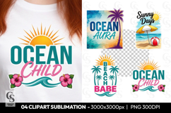 Ocean Child Summer Beach Clipart PNG Sublimation Product Image 1