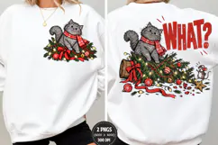 Christmas Cat Front Back PNG, Funny Cat Christmas Shirt Desi Product Image 1