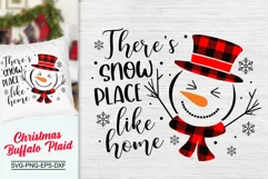 There's Snow Place Like Home Svg, Christmas Buffalo Plaid Product Image 2