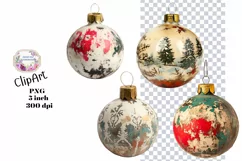 Christmas, Vintage Ornaments, Ephemera, PNG, Clipart Product Image 1