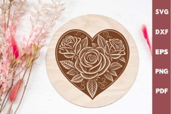 Valentine's Day Cutting Board SVG, Vintage Roses Laser file Product Image 1