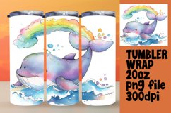 Cute Animal Watercolor Tumbler Wrap - 20oz Product Image 1