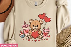 Bear with Valentine&#039;s Cup PNG, Cozy Valentine Sublimation PN Product Image 2