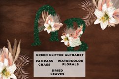 Green Glitter Boho Floral Alphabet Product Image 1