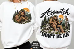 Sasquatch Front Back Shirt Design, Bigfoot Hiking Front Back Product Image 1