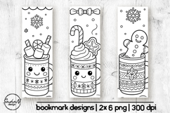 Christmas drink coloring bookmarks for kids Product Image 1