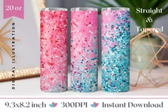 Glitter Tumbler Sublimation, Ombre Tumbler Template Product Image 1