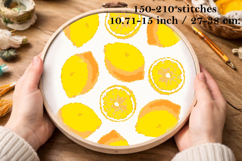 Cross stitch lemons embroidery pattern, yellow citrus fruit Product Image 1