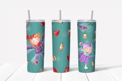 Winter cute Girl Skinny tumbler wrap design Product Image 3