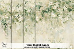 Floral digital paper, background clipart Product Image 1