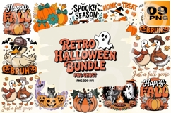 Retro Halloween Duck &amp; Ghost PNGs Product Image 1