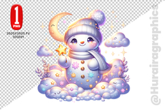 Snow Men Clipart- PNG File Product Image 1