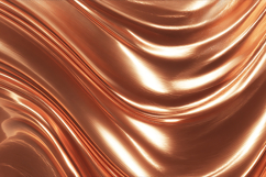 A shiny, metallic copper fabric with smooth folds Product Image 1