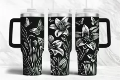 40oz Tumbler laser svg Wildflowers wrap | Engraved wrap Product Image 1