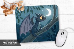 Curious Night Dragon Perched in a Tree Mouse Pad PNG Design Product Image 1