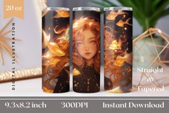 Pisces Zodiac Sign Tumbler Wrap Sublimation Design 20 oz Product Image 1