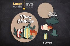 Merry Christmas SVG laser cut file for Glowforge Product Image 1