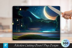 3D Night Scene Cutting Board Sublimation Design Product Image 1