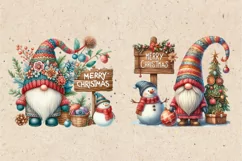 Gnome & Snowman. Christmas clipart. PNG sublimation Product Image 3